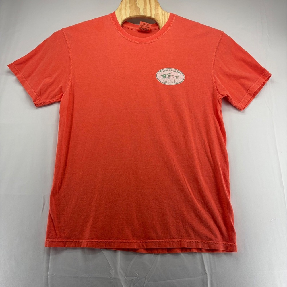 Comfort Colors Pine Island Florida T-Shirt Mens Large Coral Orange Souvenir Tee